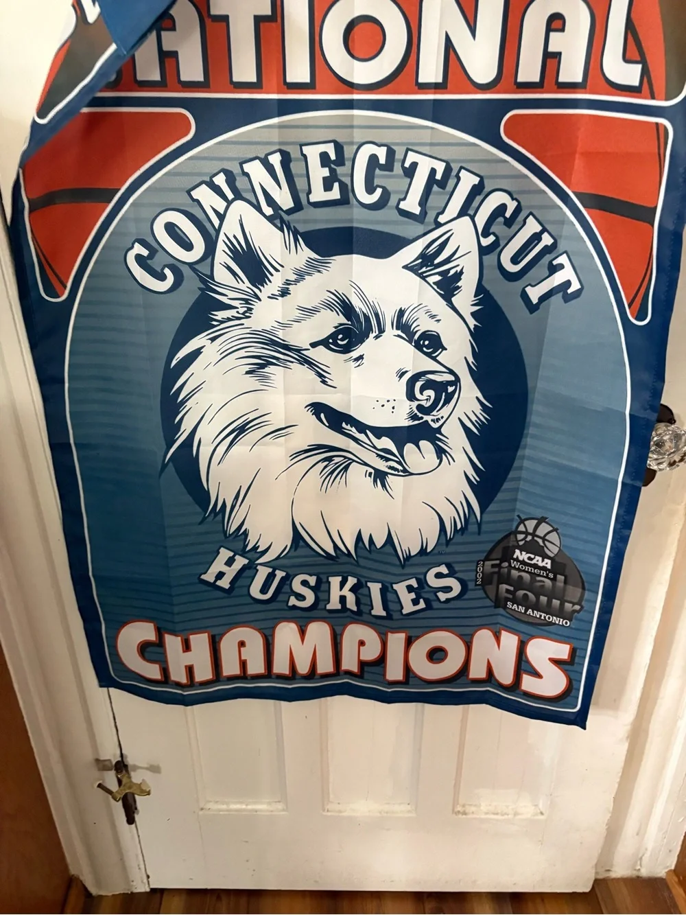 Connecticut Huskies Championship Banner - Blue and Orange